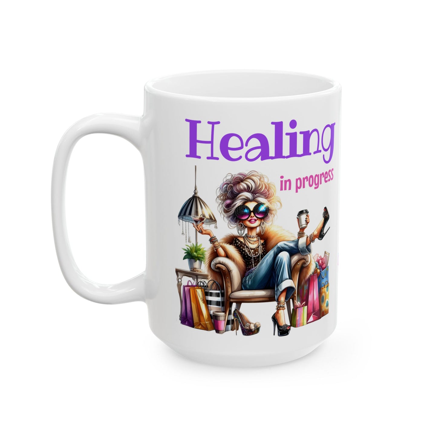 Healing in Progress Ceramic Mug — Encouraging Coffee Cup (11oz & 15oz)