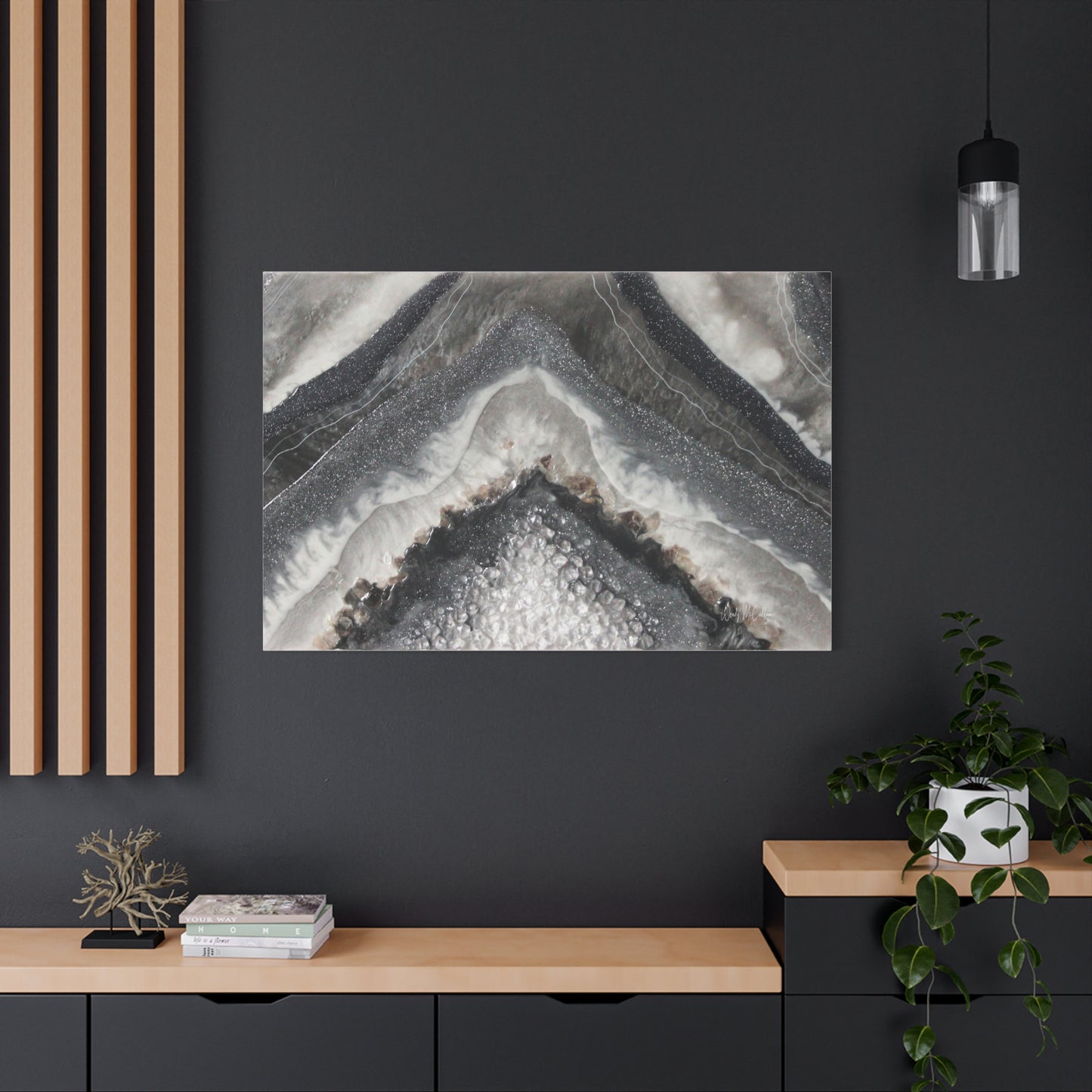 Grey Moonstone Canvas Wall Art - Splendour