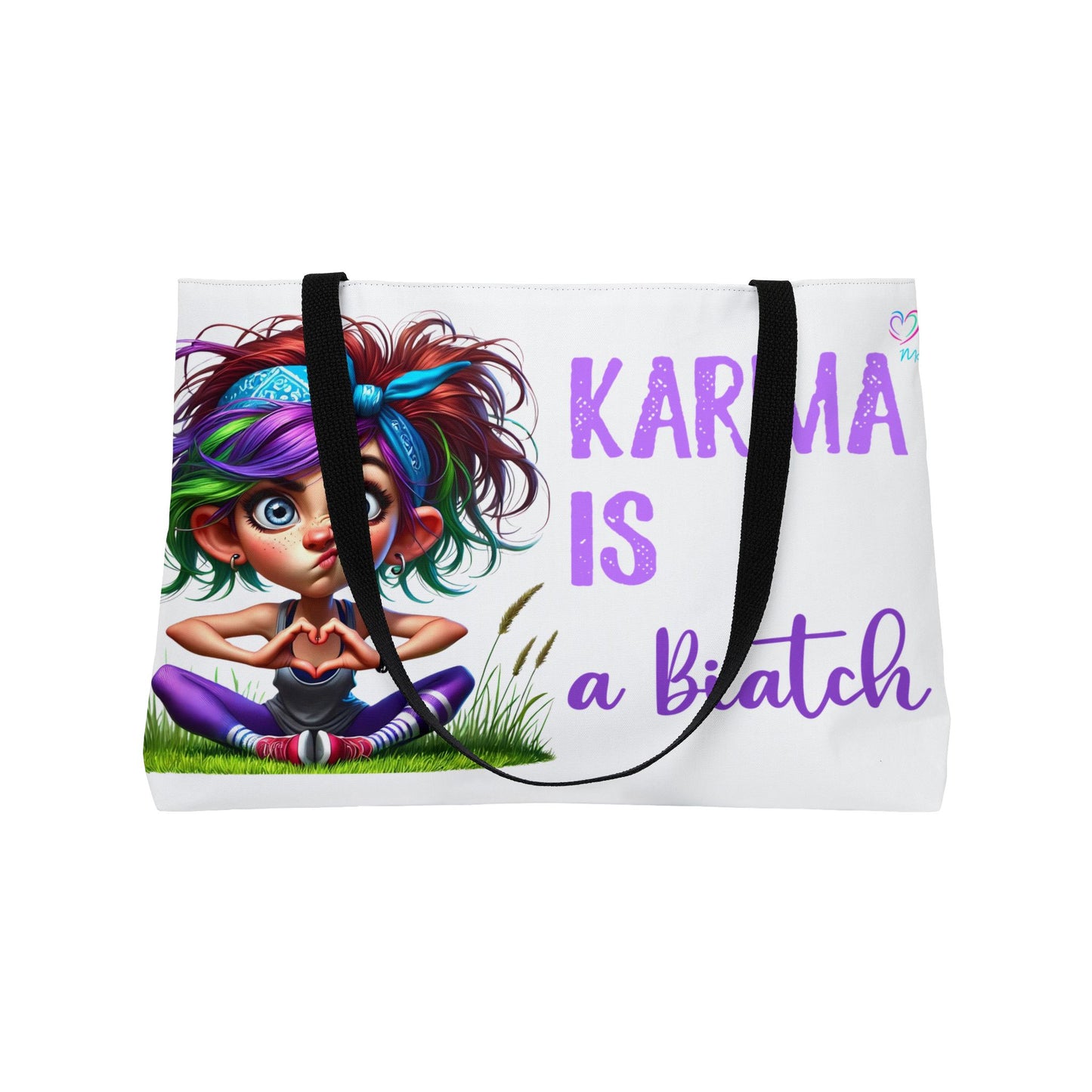 Copy of Weekender Tote — "I'm Mainly Peace, Love and Light" Colourful Hippie Graphic Bag