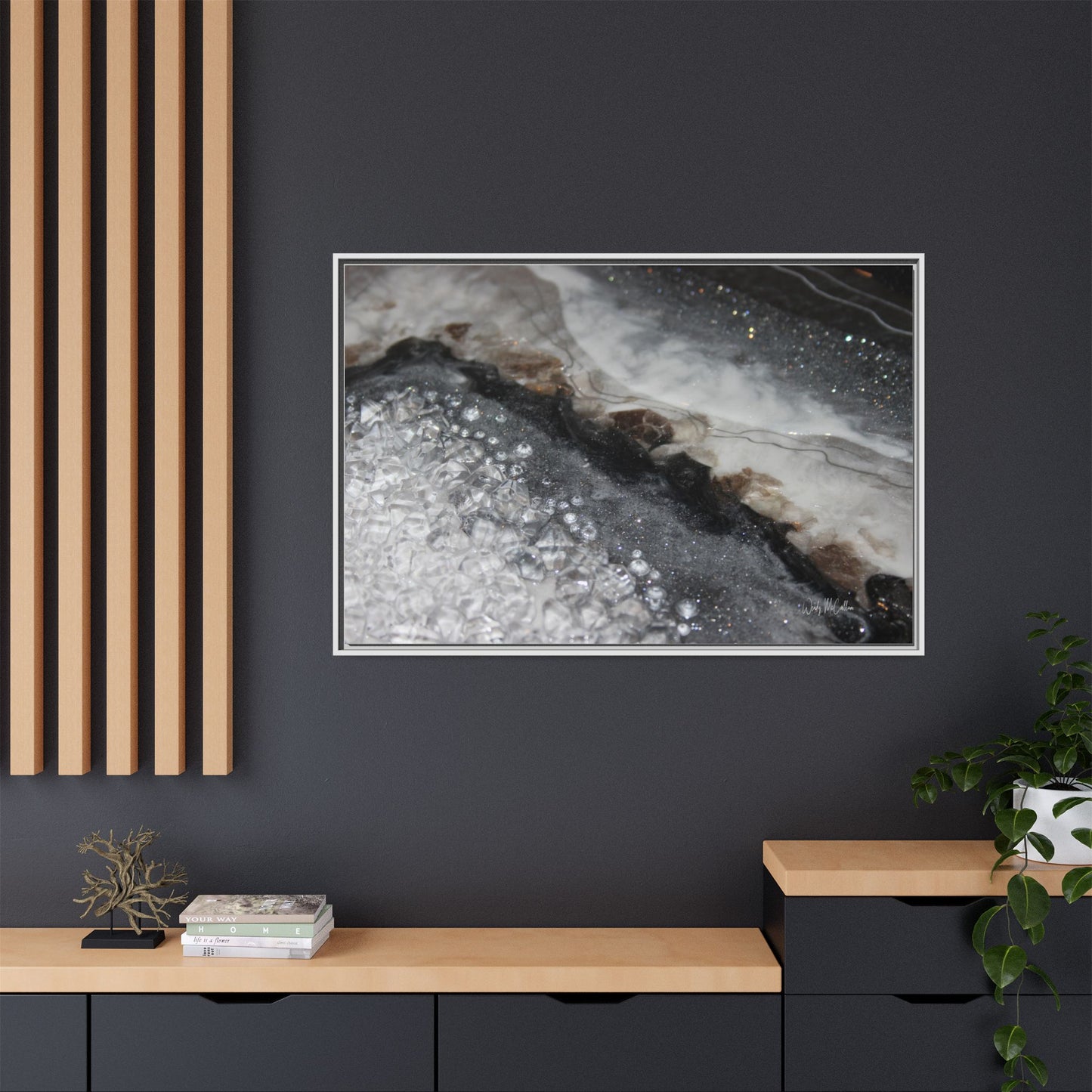 Grey Moonstone Framed Print - Opulence
