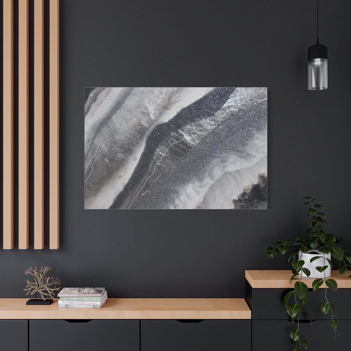 Grey Moonstone Canvas Wall Art - Grace