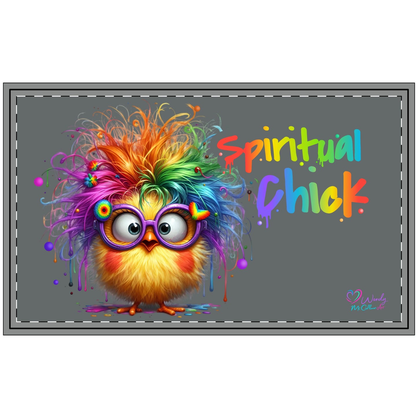 Spiritual Chick Polyester Doormat — Colourful Boho Welcome Mat for Meditation Lovers