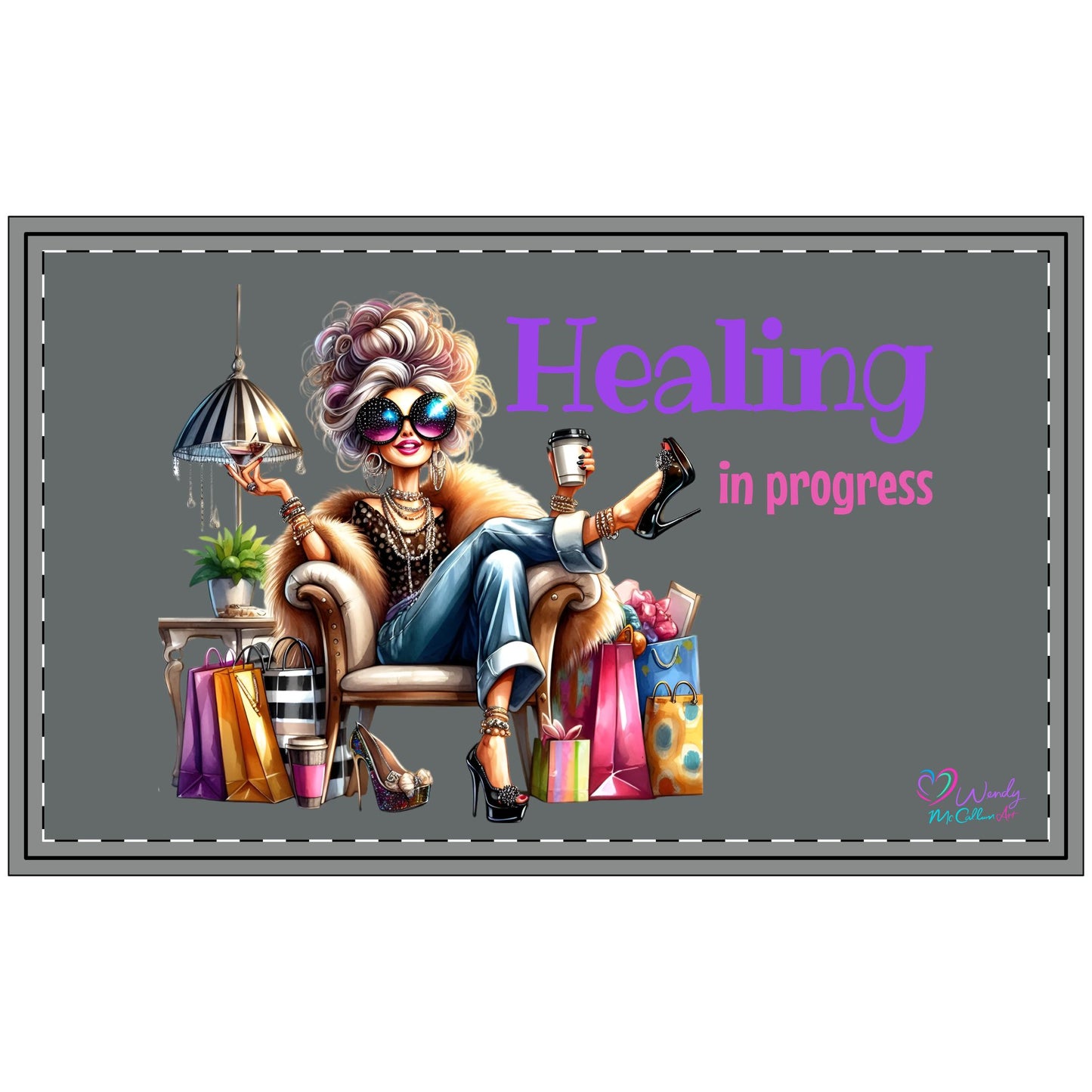 Doormat - 'Healing in Progress' Chic Relaxation Welcome Mat