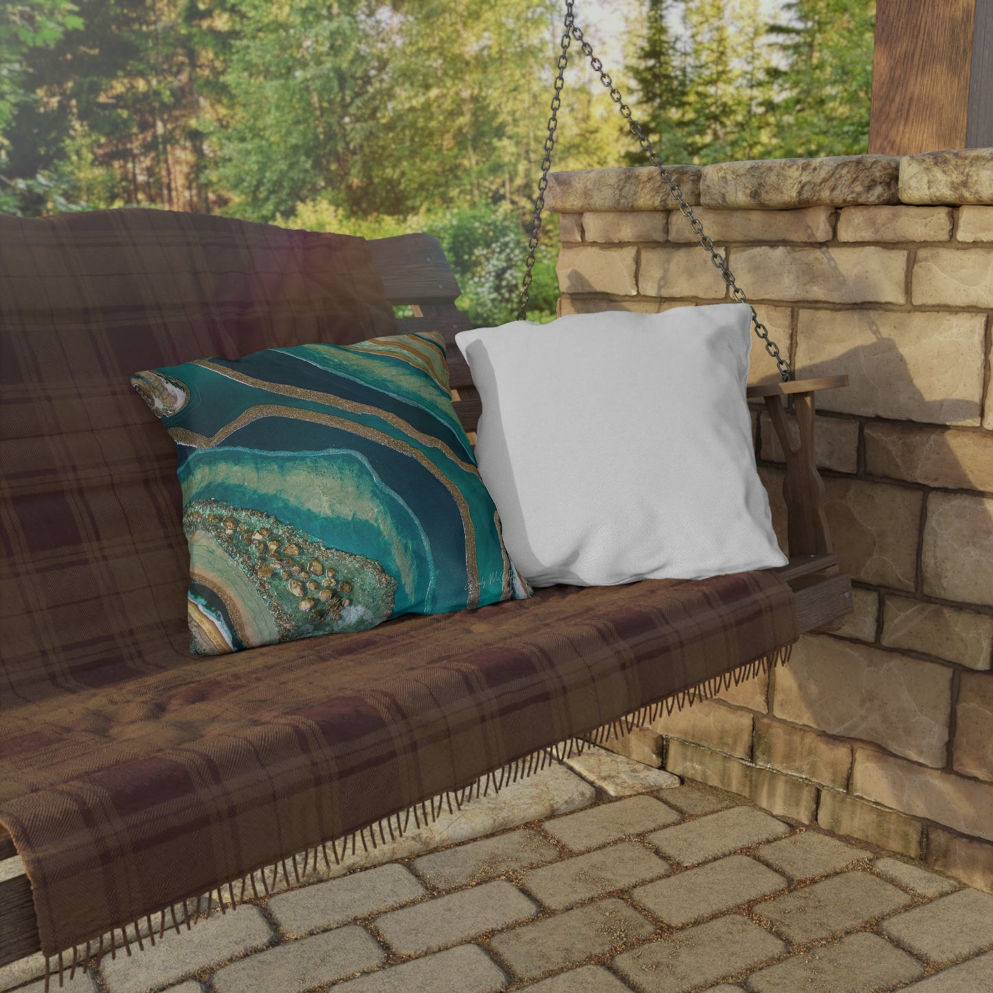 Dioptase Splendour Outdoor Pillow - Patio Cushion