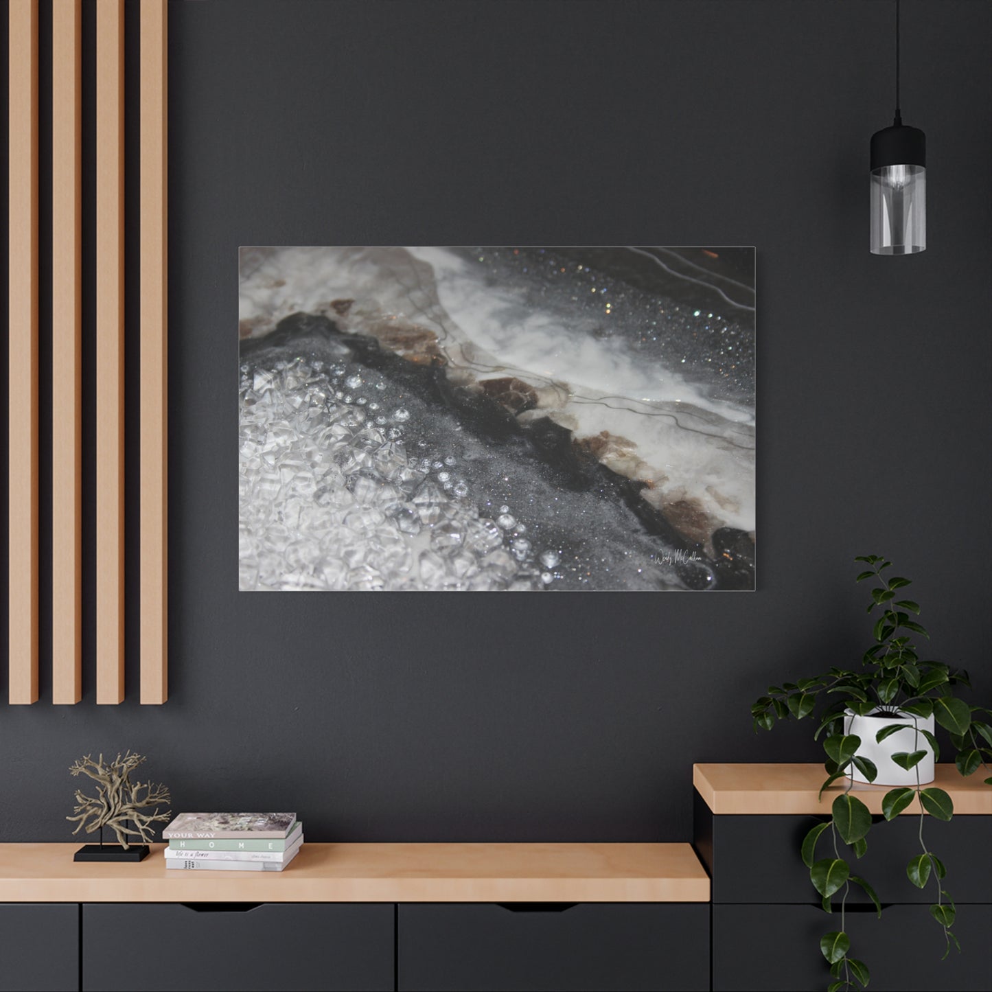 Grey Moonstone Canvas Wall Art - Opulence