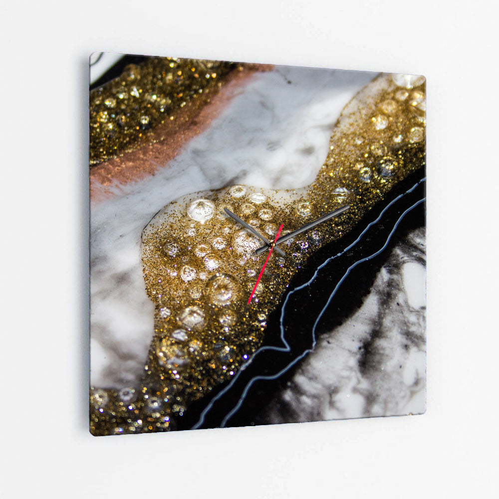 Alchemy Square Glass Wall Clock - Opulance