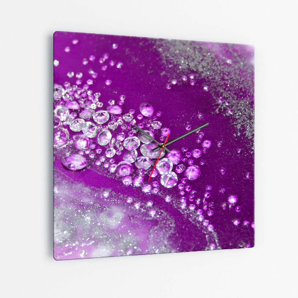 Amethyst Dreams Square Glass Wall Clock - Grace