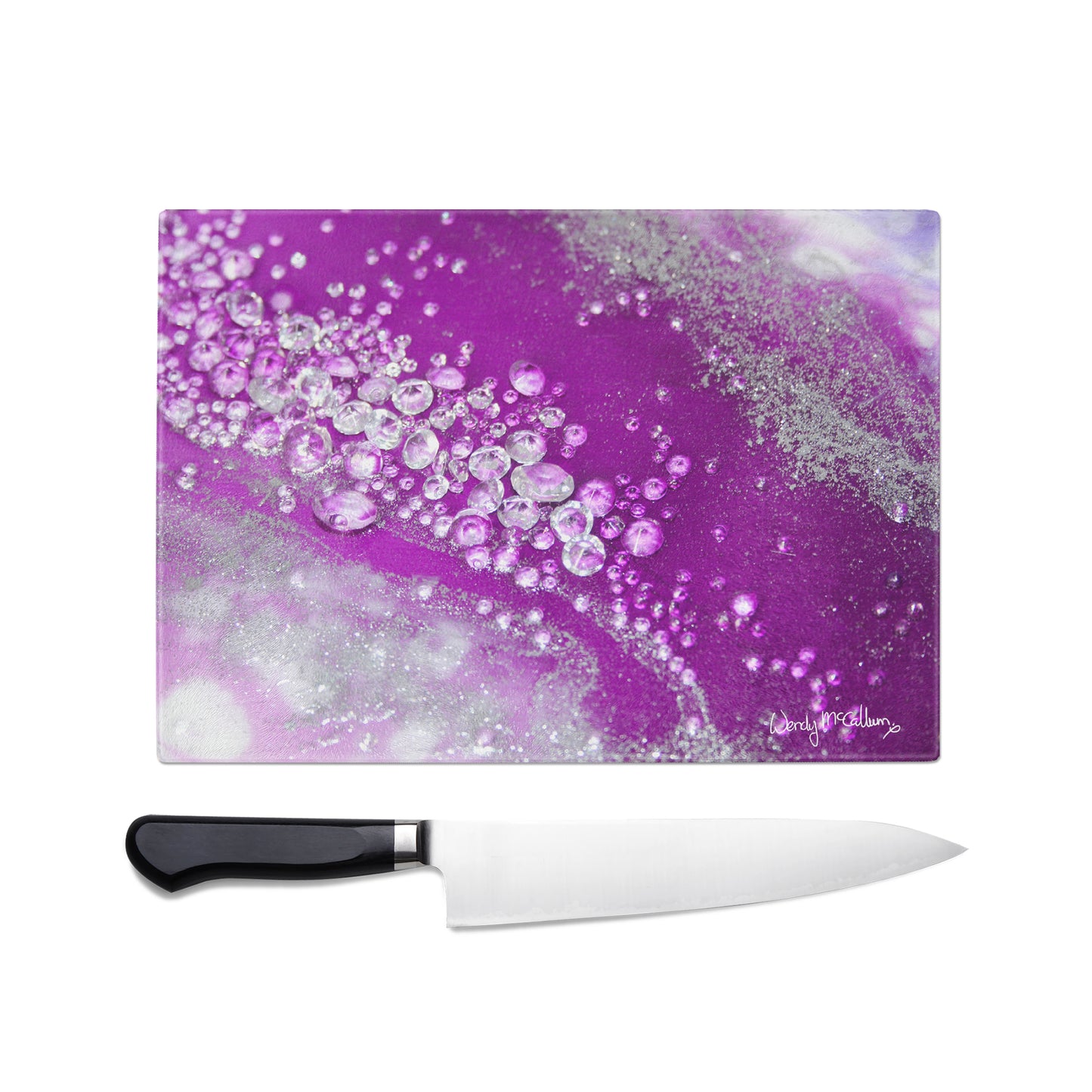 Amethyst Dreams Glass Chopping Board - Grace