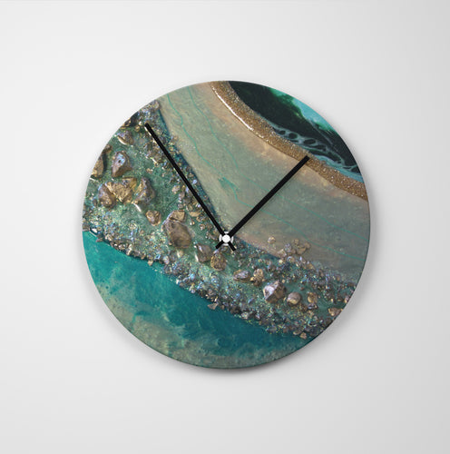 Dioptase Round Glass Wall Clock - Grace