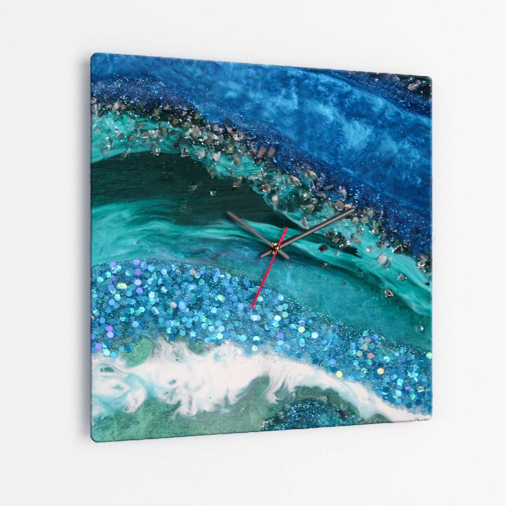 Elucidation Square Glass Wall Clock - Grace