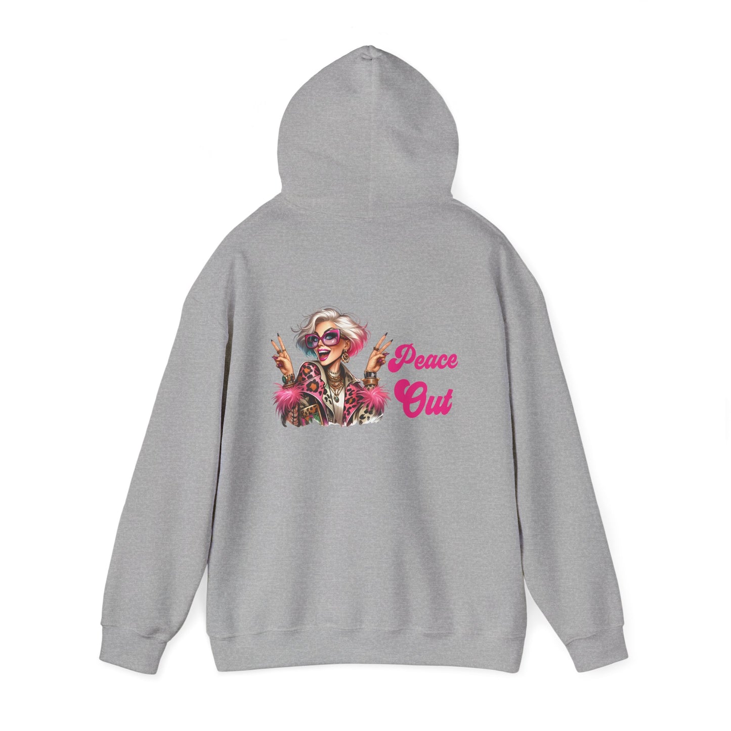 Peace Out – Glam Confidence Woman in Her Prime Hoodie
