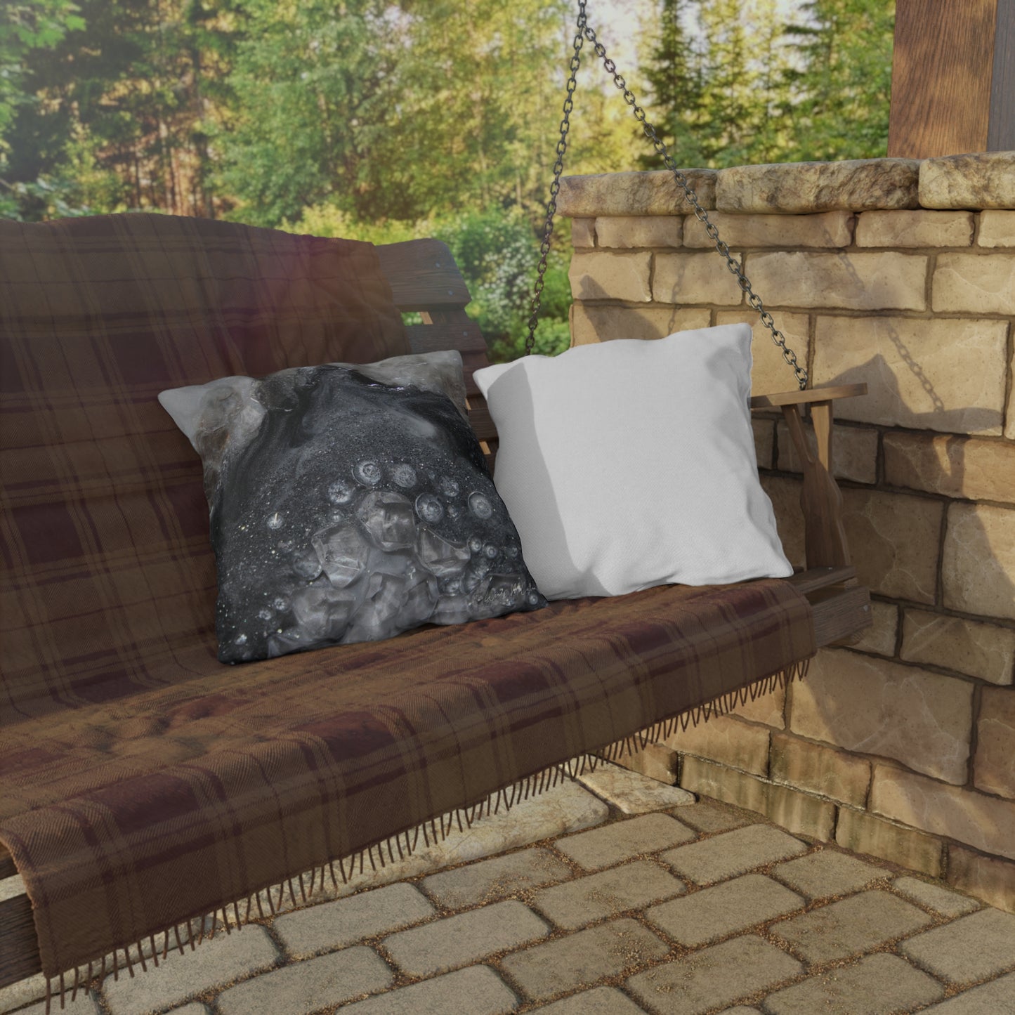 Grey  Moonstone  Elehance Outdoor Pillow — Patio Cushion
