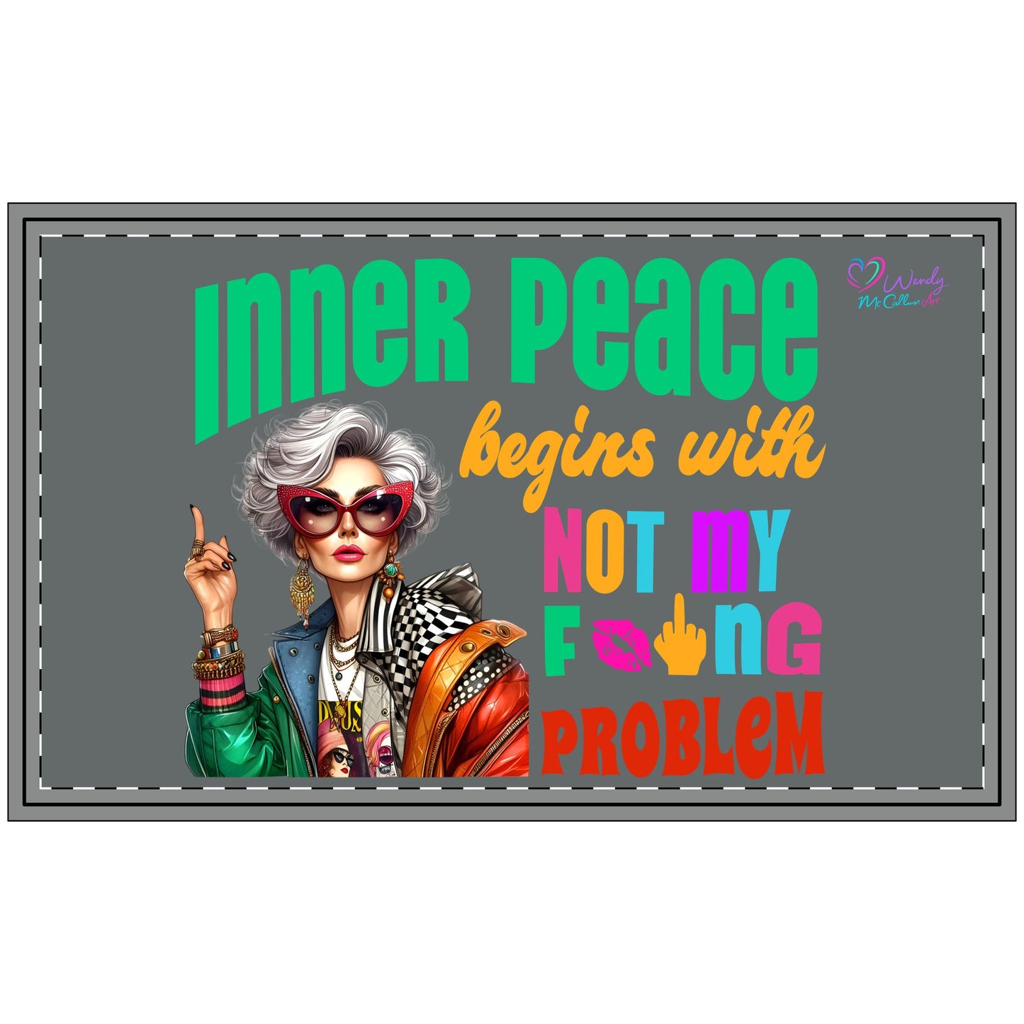Copy of Doormat — "Inner Peace Begins With Not My F**ing Problem" Polyester Welcome Mat Black