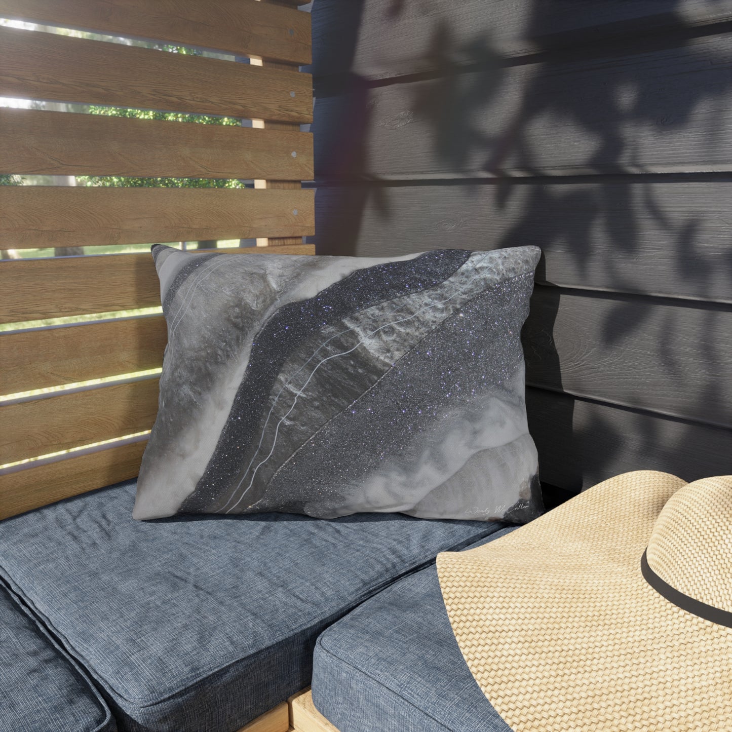 Grey Moonstone Grace  Outdoor Pillow – Patio Cushion