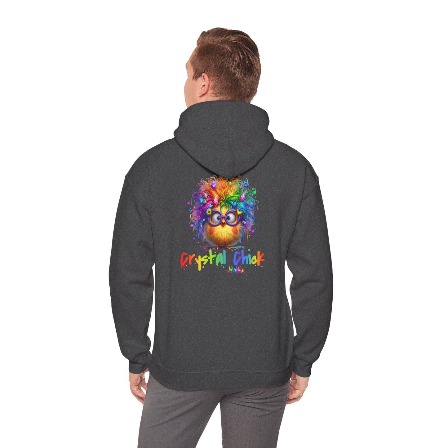 Crystal Chick Hoodie – Cute Rainbow Chick with Crystals | For Crystal Lovers & Spiritual Souls