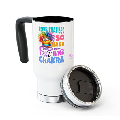 I Spiritualised Too Hard… I Think I’ve Blown a Chakra – Stainless Steel Travel Mug (14oz)
