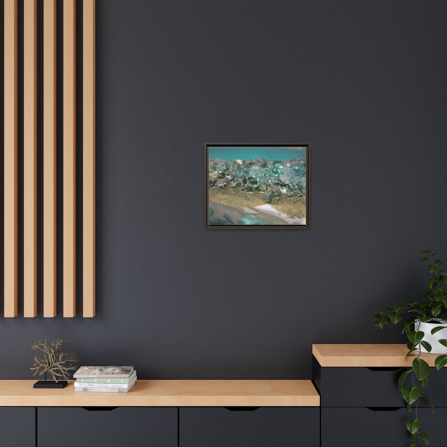 Dioptase Framed Canvas Art - Elegance