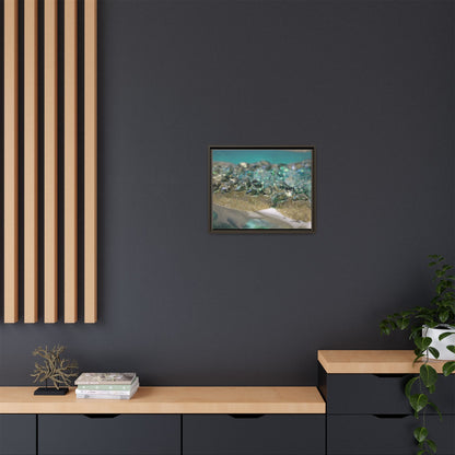 Dioptase Framed Canvas Art - Elegance