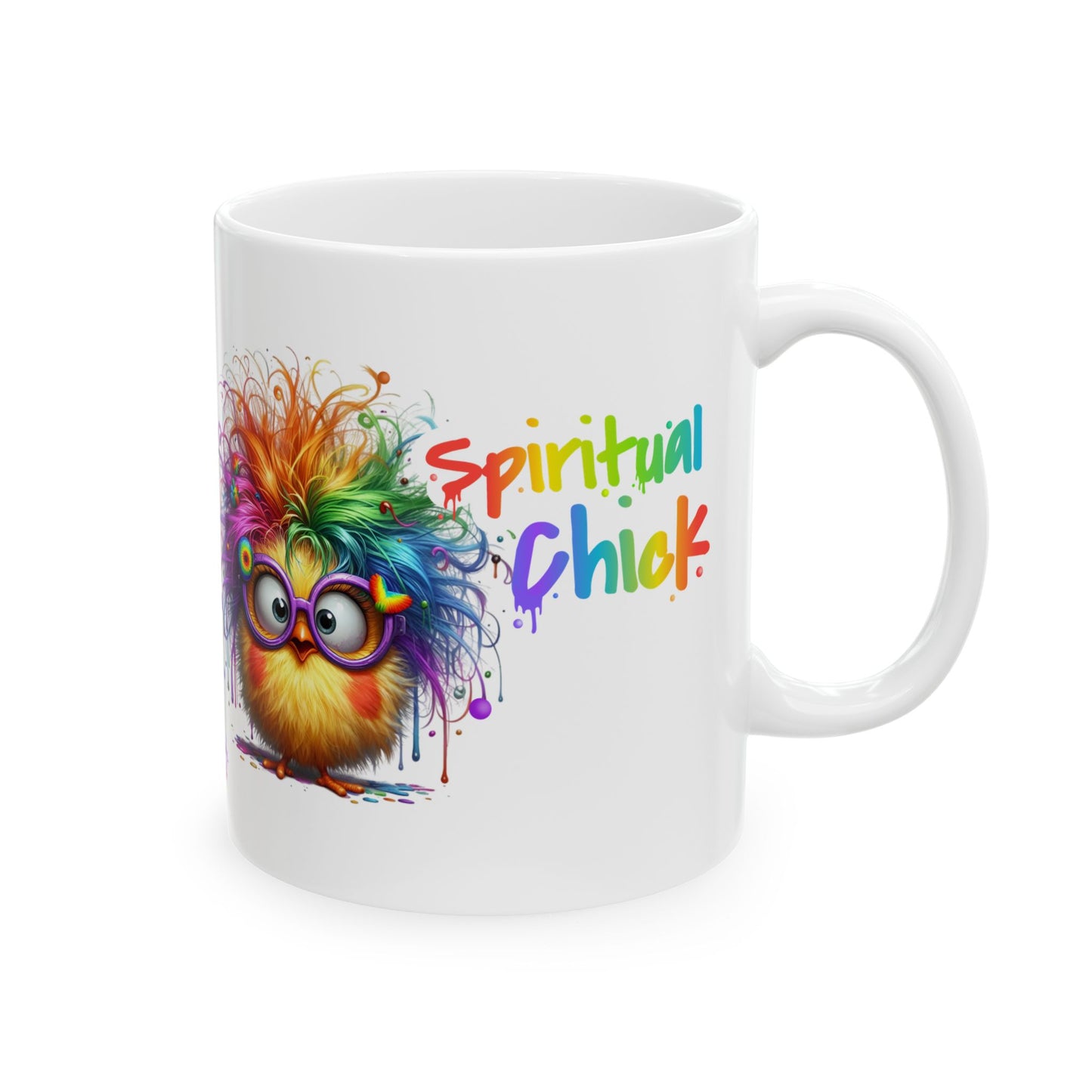 Spiritual Chick Rainbow Chakra Ceramic Mug (11oz & 15oz)