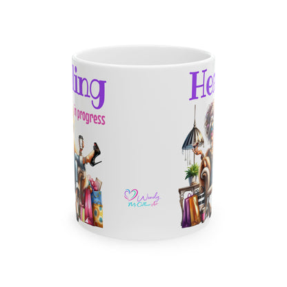 Healing in Progress Ceramic Mug — Encouraging Coffee Cup (11oz & 15oz)