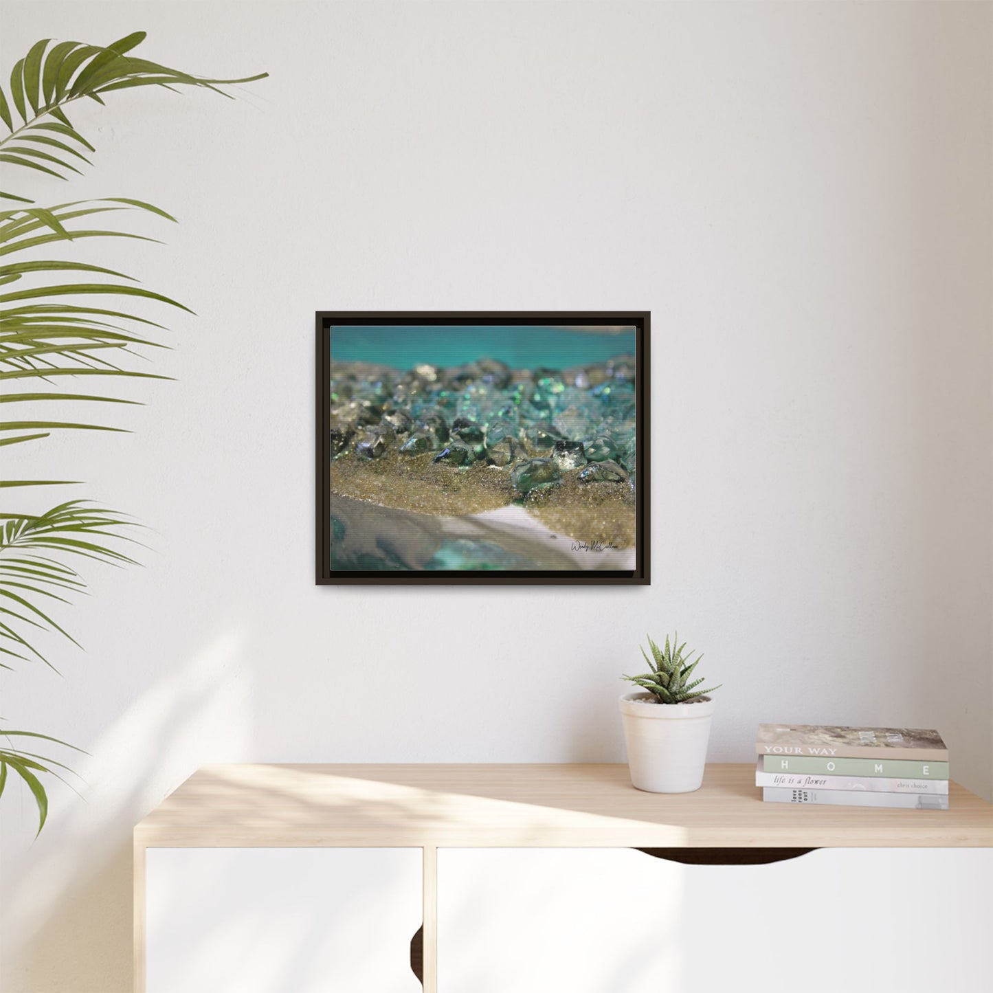 Dioptase Framed Canvas Art - Elegance