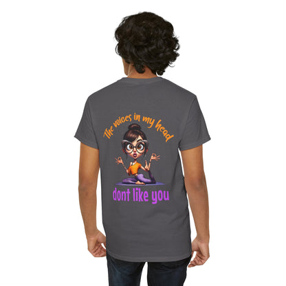 The Voices in My Head Don’t Like You – Funny Meditation Yoga Girl T-Shirt