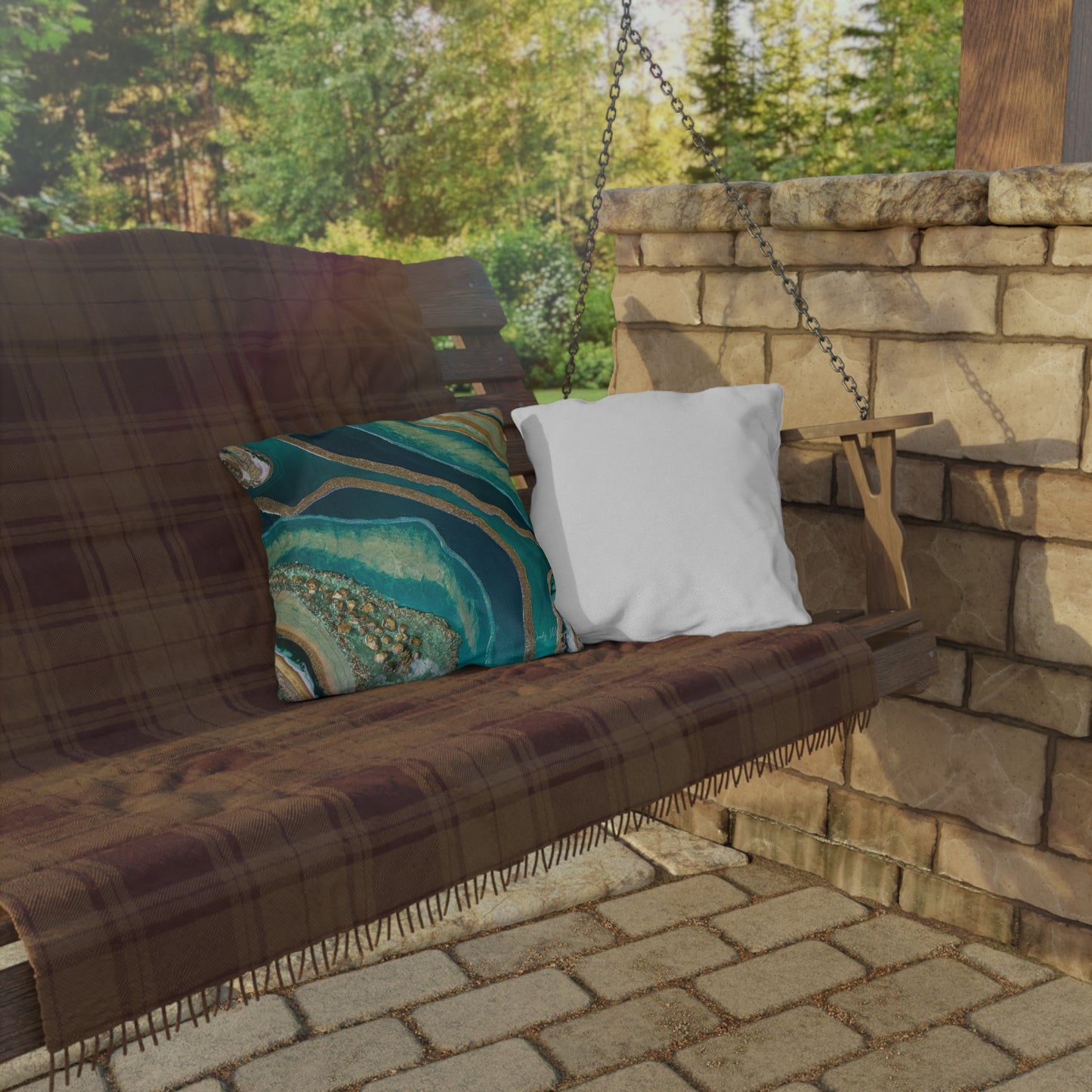 Dioptase Splendour Outdoor Pillow - Patio Cushion