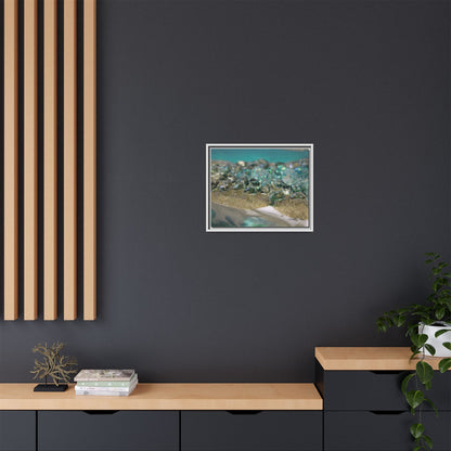 Dioptase Framed Canvas Art - Elegance