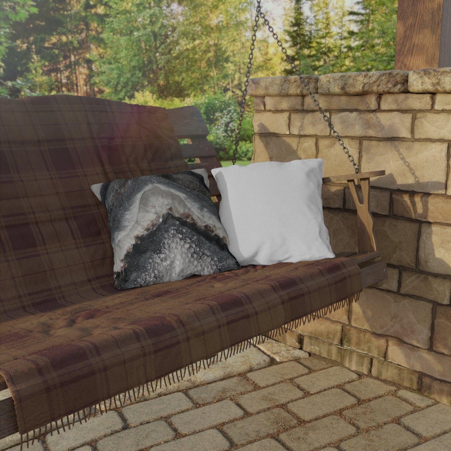 Grey Moonstone Splendour Outdoor Pillow — Patio Cushion