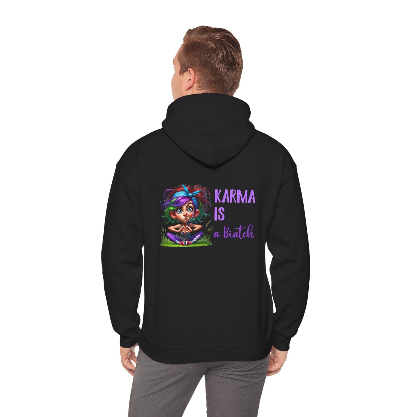 Karma Is a Biatch – Cute but Savage Yoga Girl Hoodie