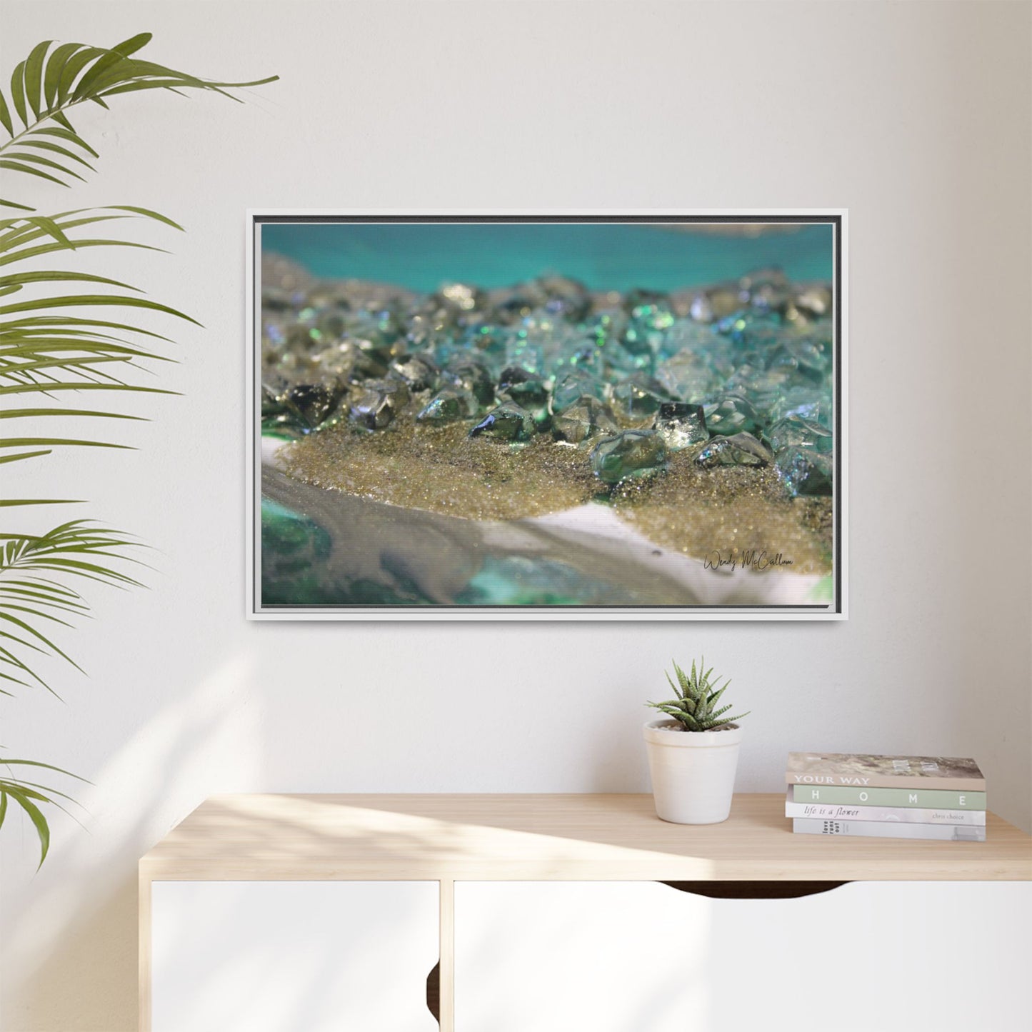 Dioptase Framed Canvas Art - Elegance