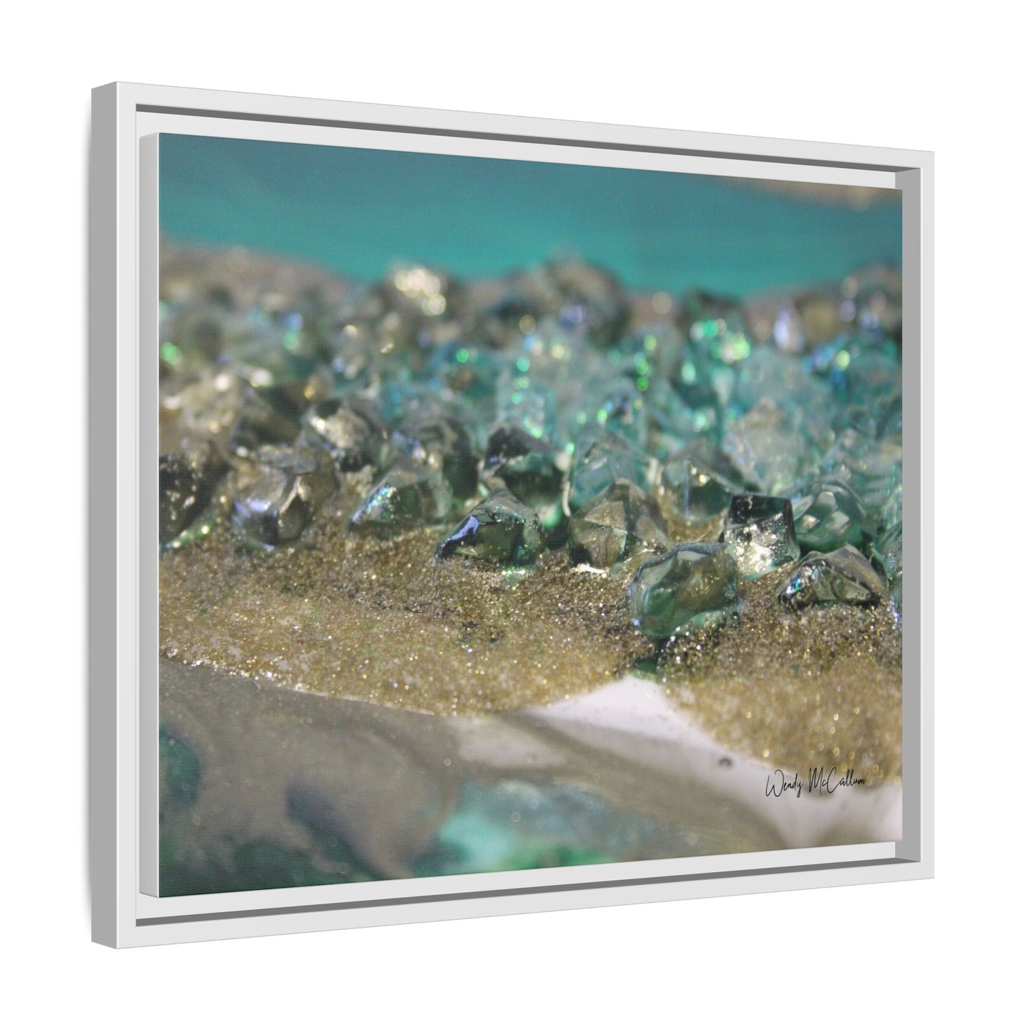 Dioptase Framed Canvas Art - Elegance