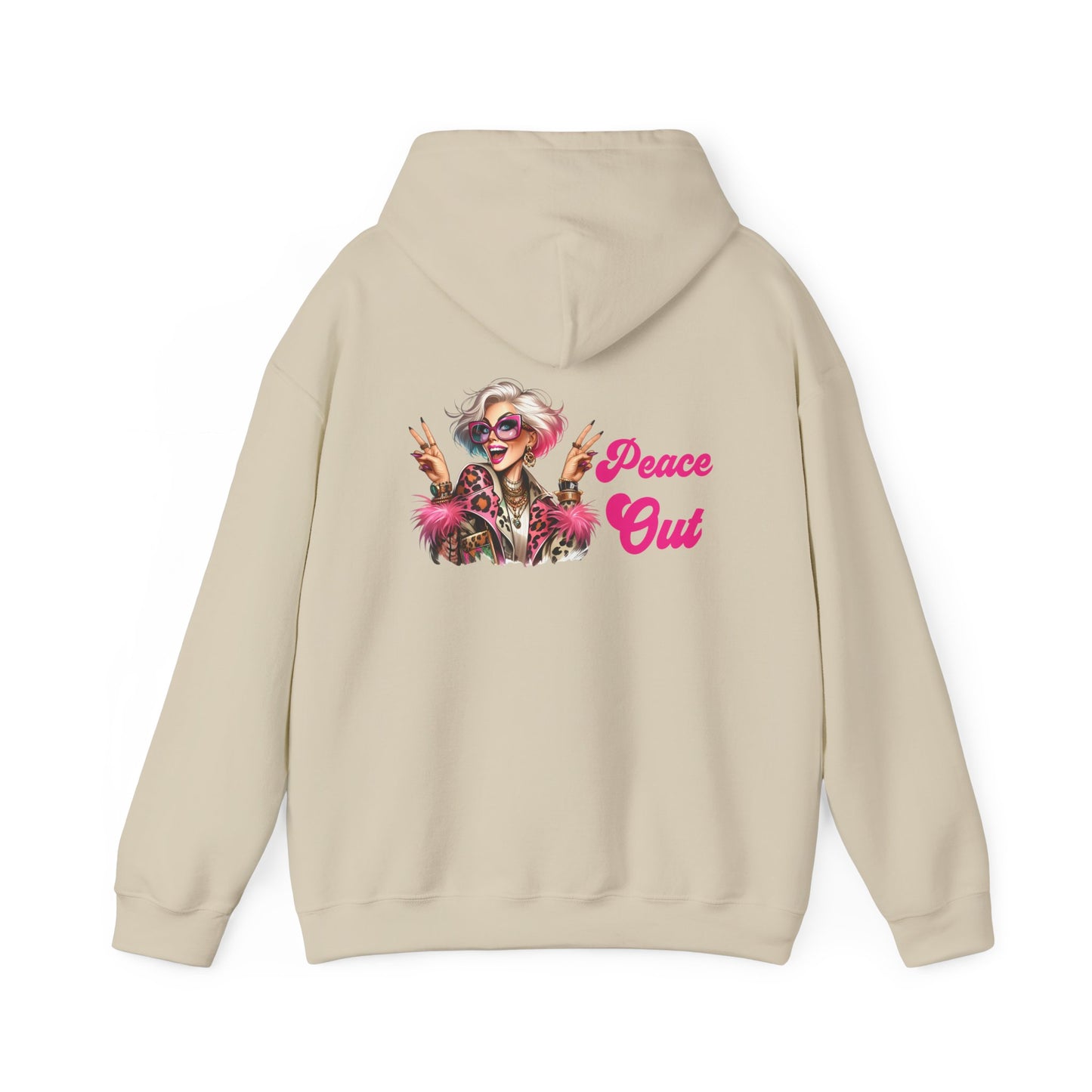 Peace Out – Glam Confidence Woman in Her Prime Hoodie