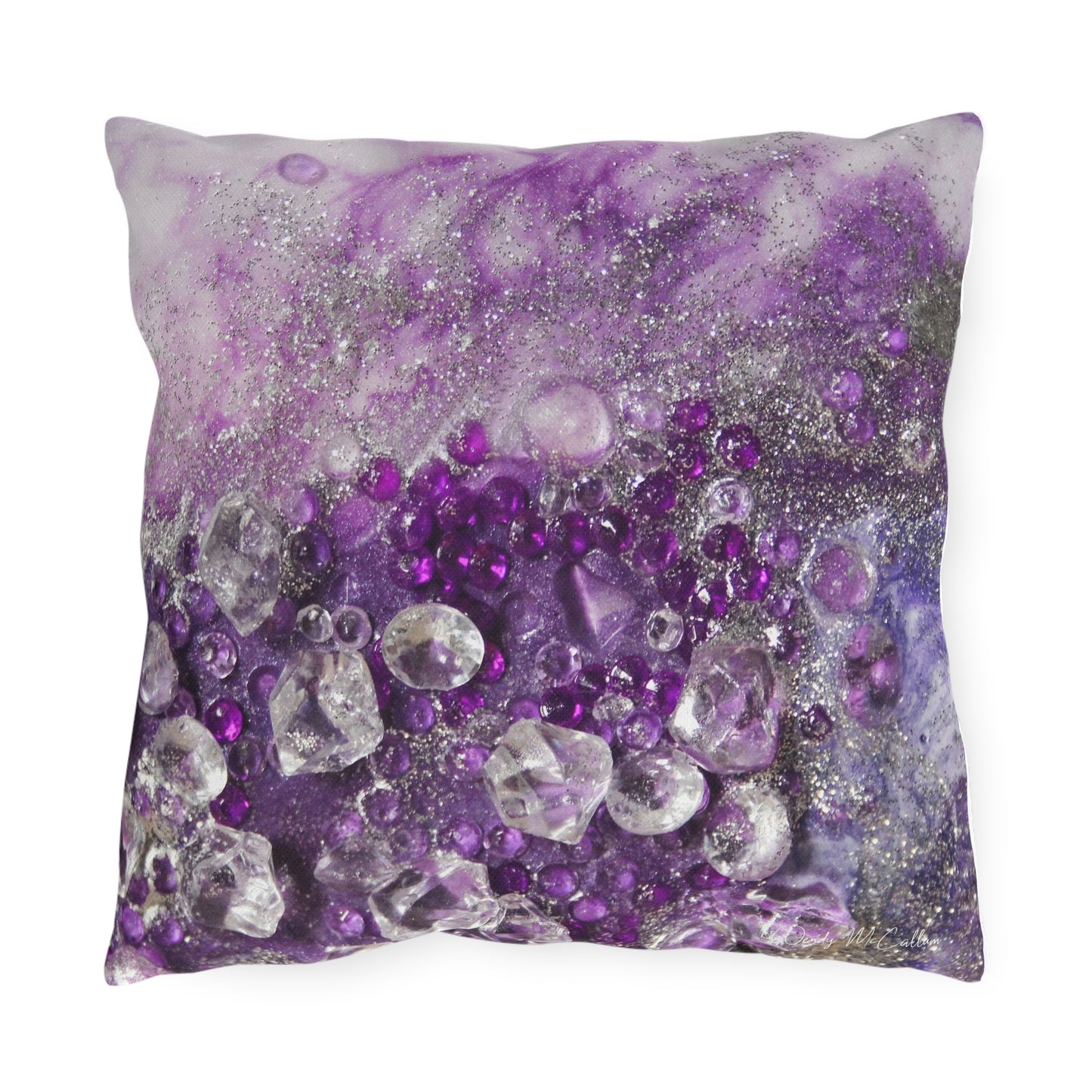 Amethyst Dreams Elegance Outdoor Pillow — Patio Cushion
