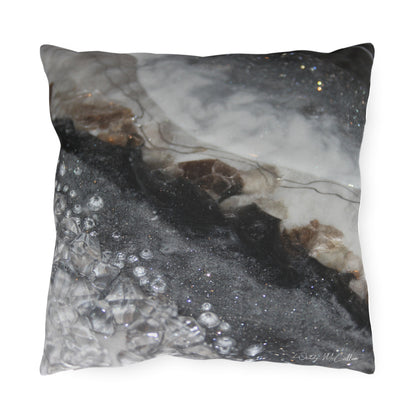 Grey Moonstone Opulence Outdoor Pillow - Patio Cushion