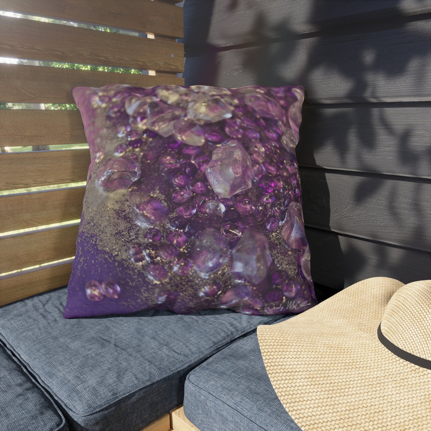 Amethyst Dreams Opulence Outdoor Pillow - Patio Cushion