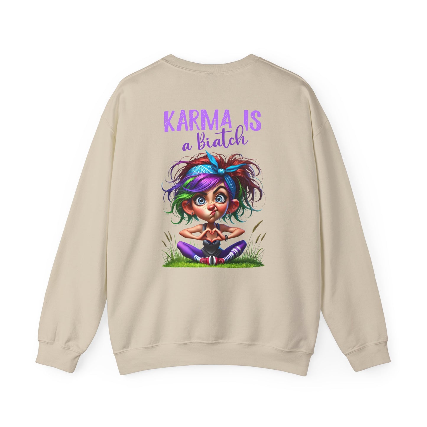 Karma Is a Biatch – Cute but Savage Yoga Girl Sweatshirt