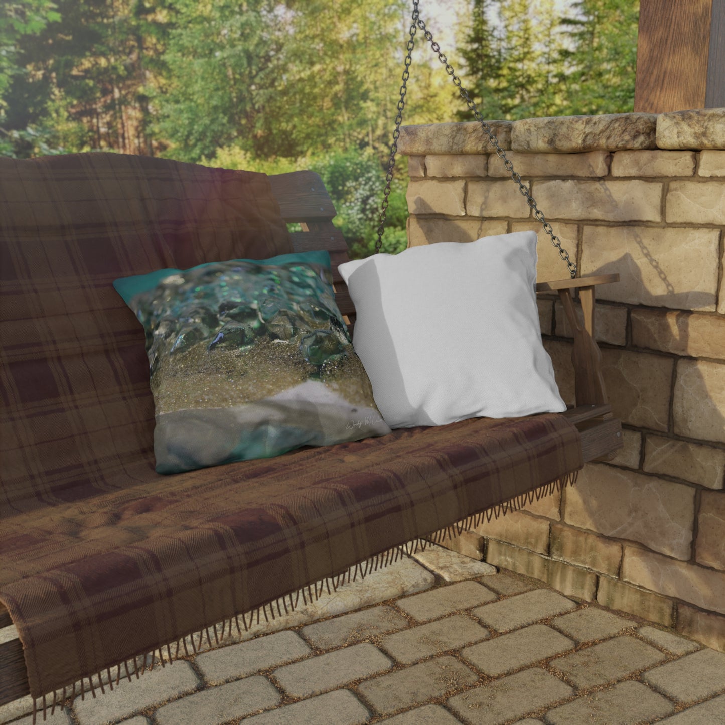 Dioptase Elegance Outdoor Pillow - Patio Cushion