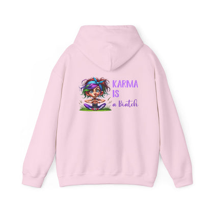 Karma Is a Biatch – Cute but Savage Yoga Girl Hoodie