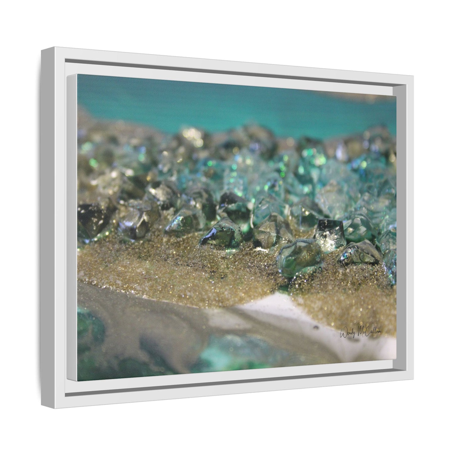 Dioptase Framed Canvas Art - Elegance