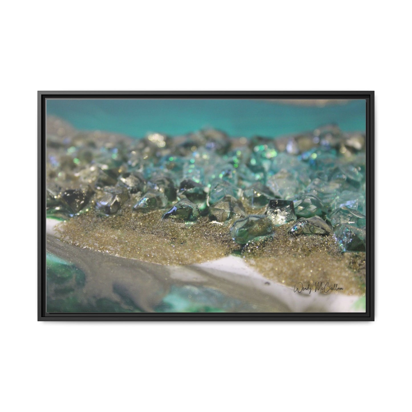 Dioptase Framed Canvas Art - Elegance