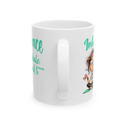 Inhale Peace, Exhale Bullsh*t – Funny Yoga Girl Ceramic Mug (11oz & 15oz)