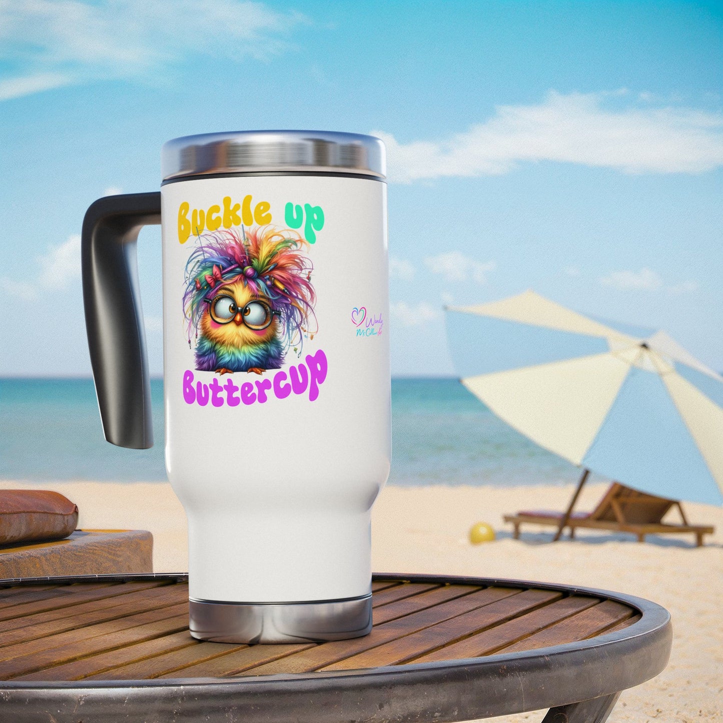 Buckle Up Buttercup – Sassy Confidence Stainless Steel Travel Mug (14oz)