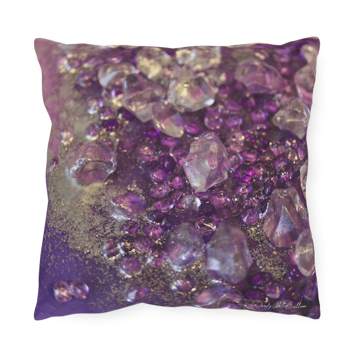 Amethyst Dreams Opulence Outdoor Pillow - Patio Cushion
