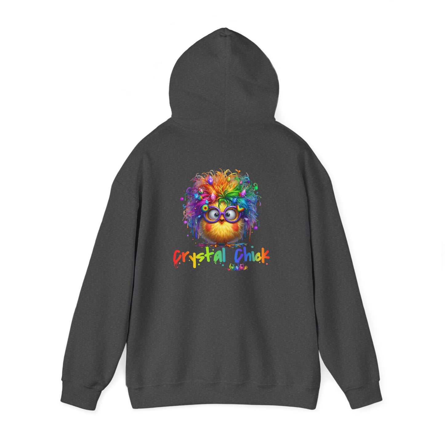 Crystal Chick Hoodie – Cute Rainbow Chick with Crystals | For Crystal Lovers & Spiritual Souls