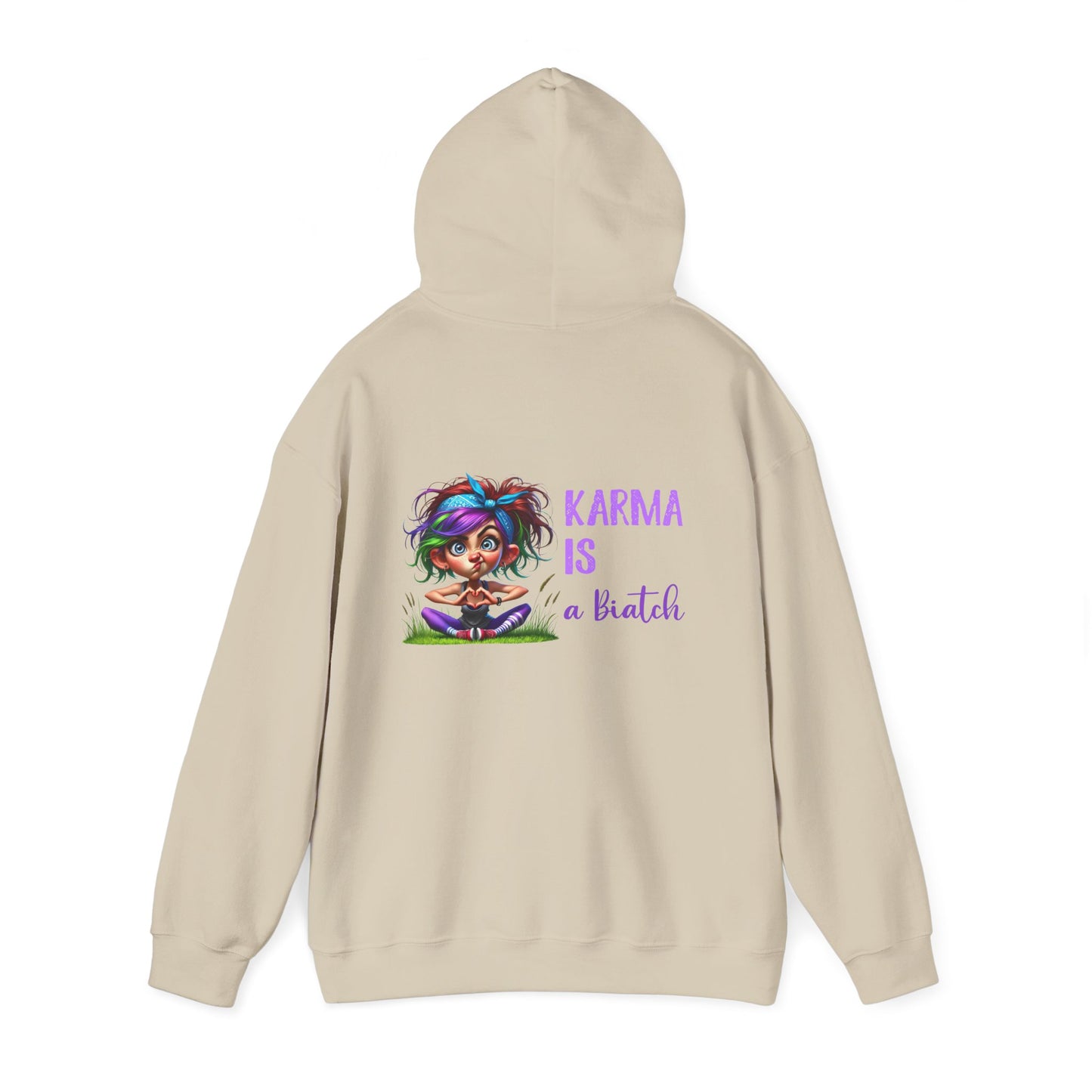 Karma Is a Biatch – Cute but Savage Yoga Girl Hoodie