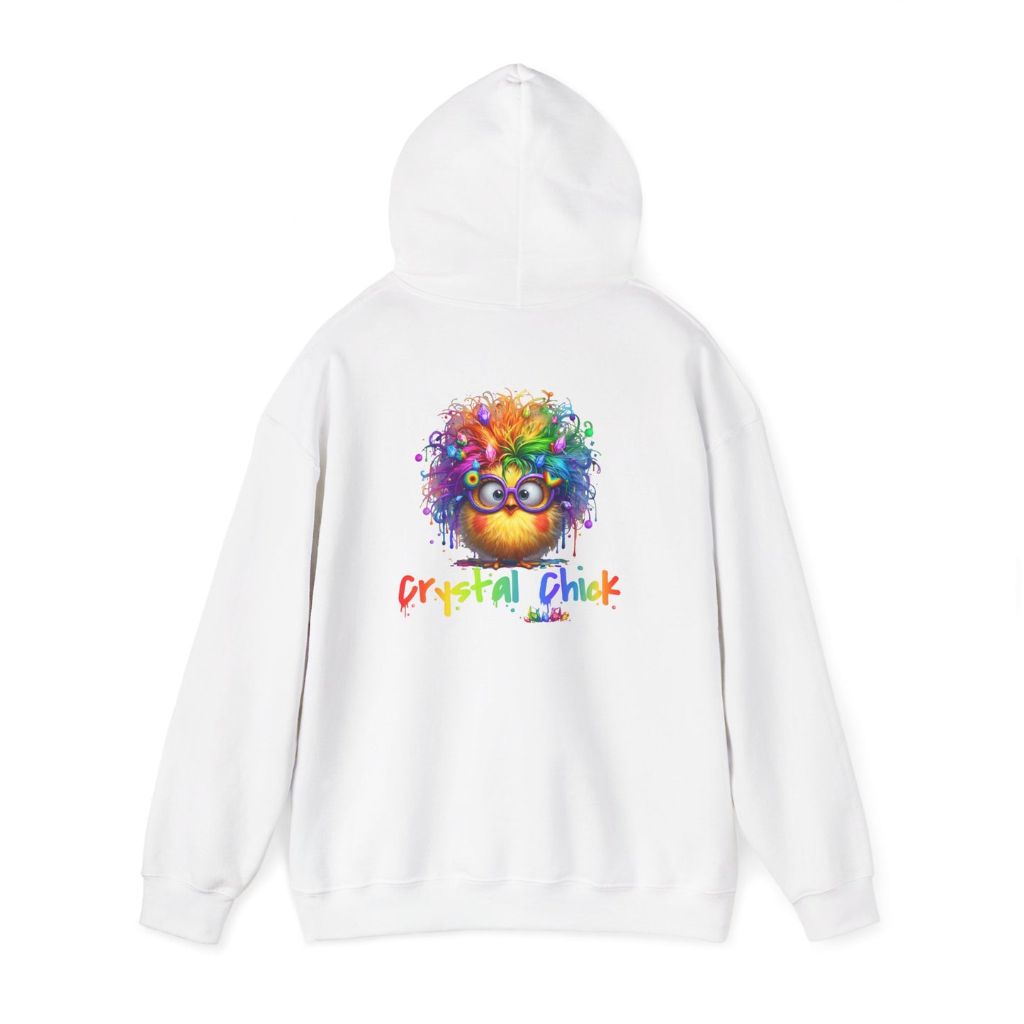 Crystal Chick Hoodie – Cute Rainbow Chick with Crystals | For Crystal Lovers & Spiritual Souls