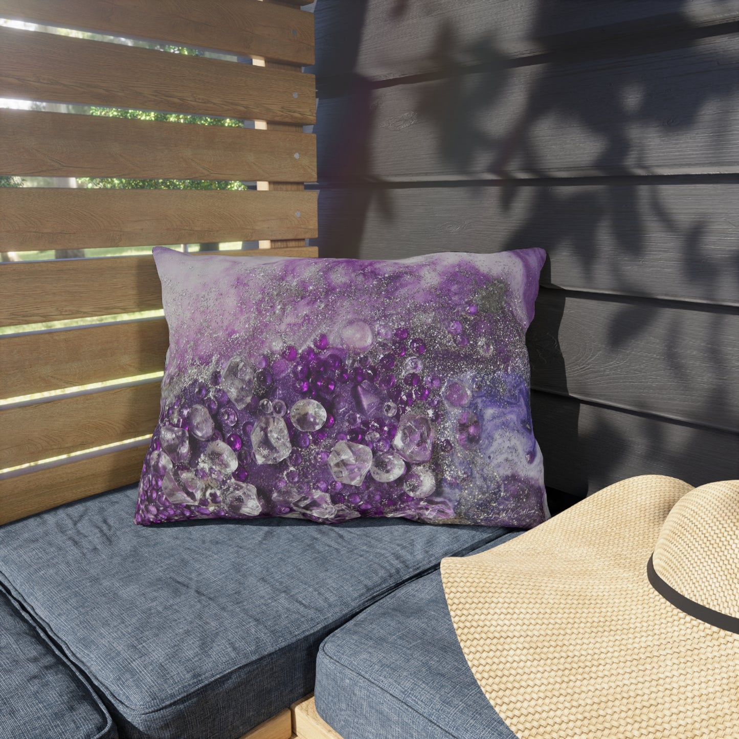 Amethyst Dreams Elegance Outdoor Pillow — Patio Cushion