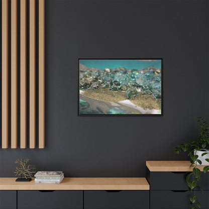 Dioptase Framed Canvas Art - Elegance