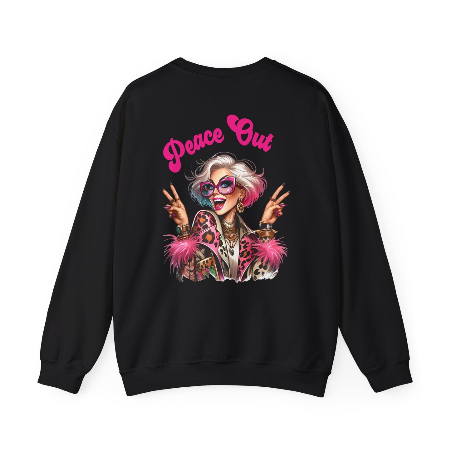 Peace Out – Glam Confidence Woman in Her Prime Sweatshirt